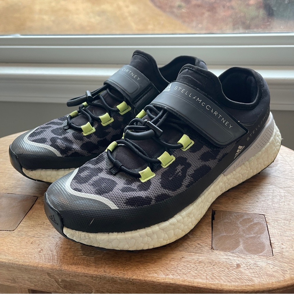 Stella McCartney X Adidas Outdoor Boost Rain Ready Athletic Shoes Black Leopard